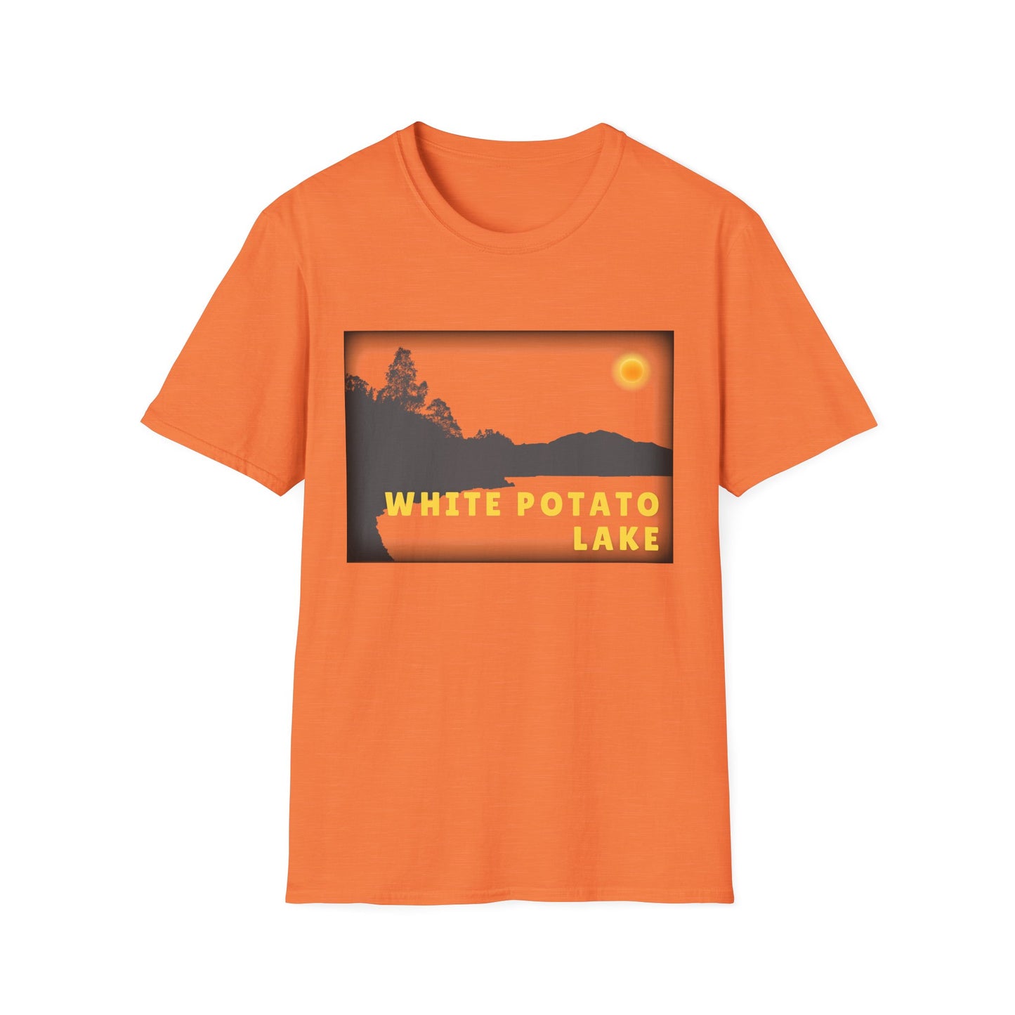 White Potato Lake Sun Scene - Unisex Softstyle T-Shirt - Casual Comfort for Every Occasion