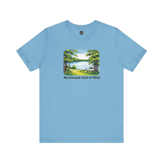Crivitz Northwoods State of Mind Unisex Tee - Lake and Tree Design in Crivitz, Wisconsin