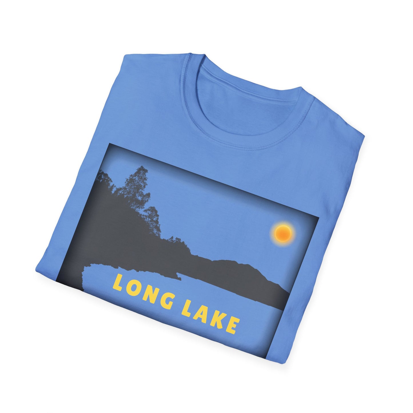 Long Lake Sun Scene - Unisex Softstyle T-Shirt - Casual Comfort for Every Occasion