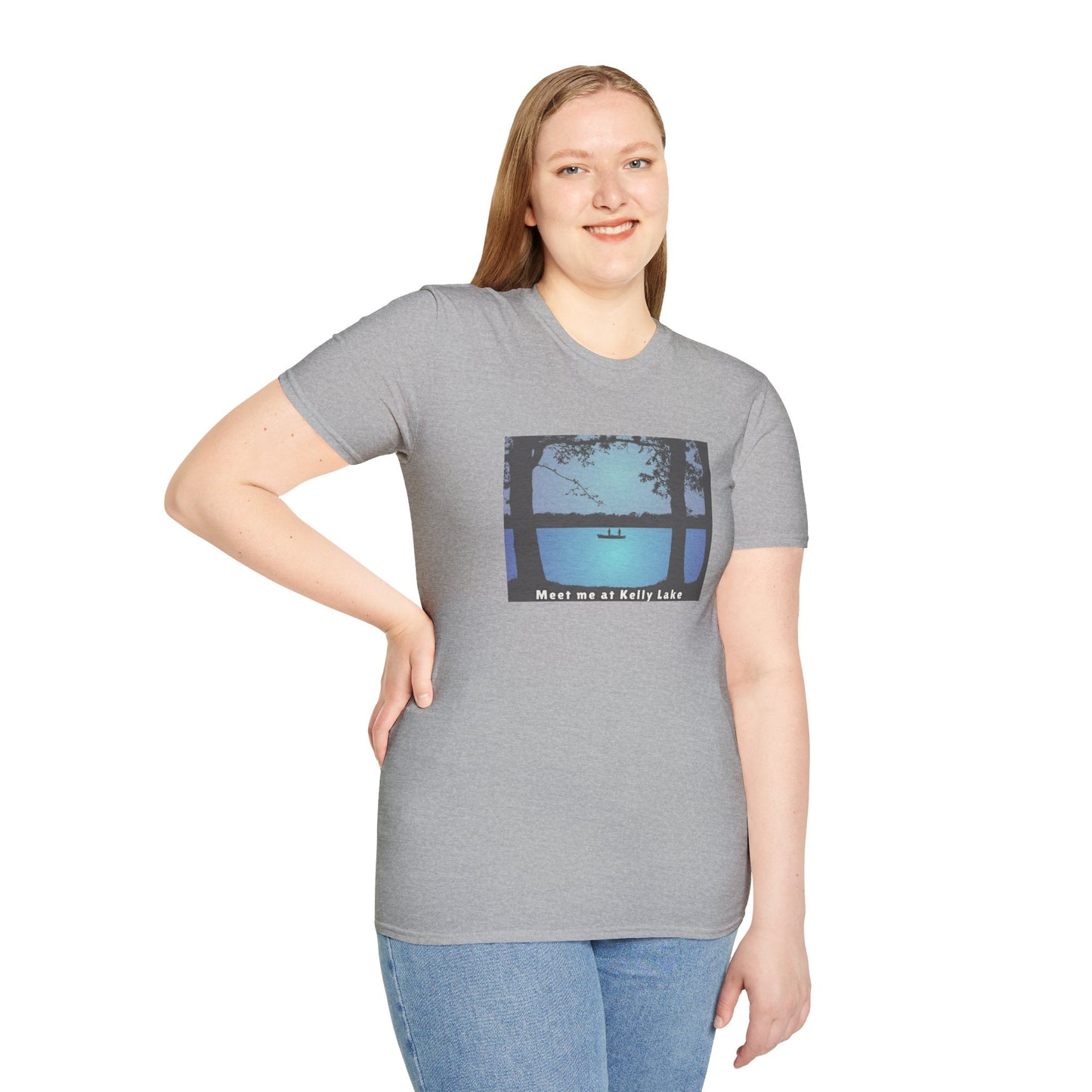 Meet Me At Kelly Lake - Fishing Scene - Unisex Softstyle T-Shirt - Casual Comfort for Every Occasion