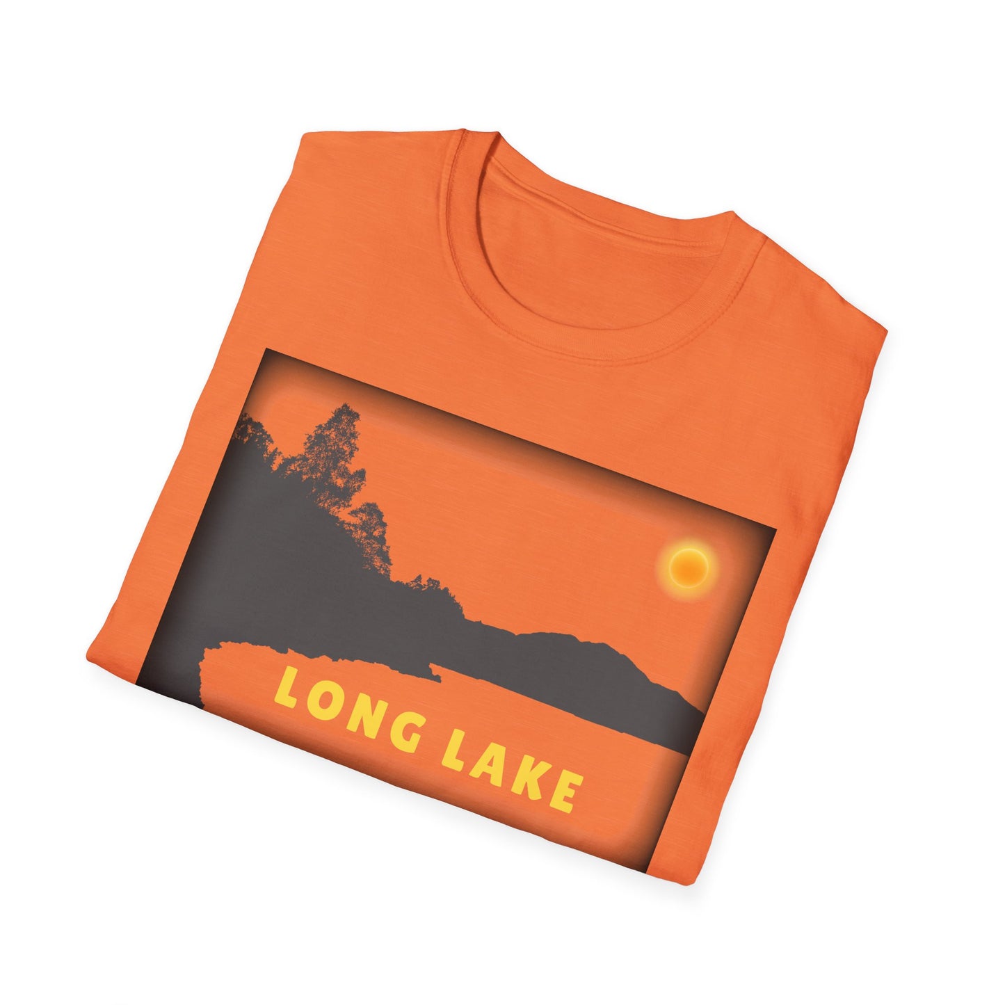 Long Lake Sun Scene - Unisex Softstyle T-Shirt - Casual Comfort for Every Occasion