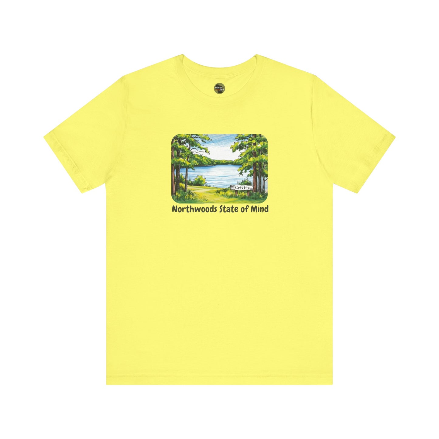 Crivitz Northwoods State of Mind Unisex Tee - Lake and Tree Design in Crivitz, Wisconsin