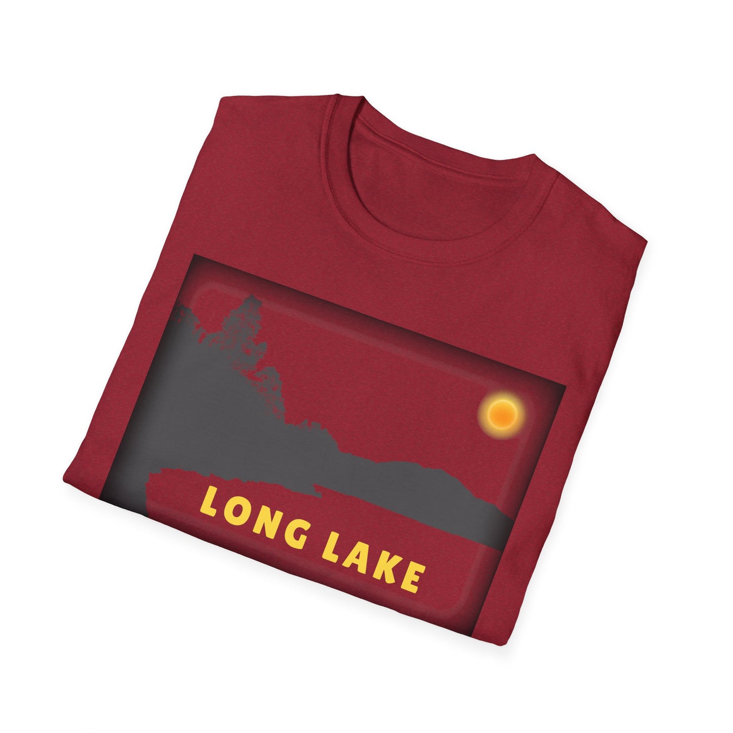 Long Lake Sun Scene - Unisex Softstyle T-Shirt - Casual Comfort for Every Occasion
