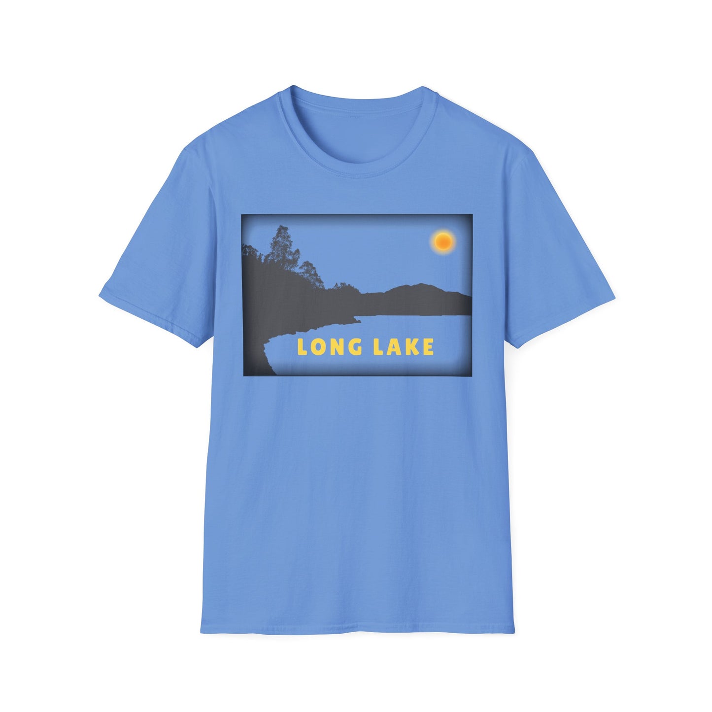 Long Lake Sun Scene - Unisex Softstyle T-Shirt - Casual Comfort for Every Occasion