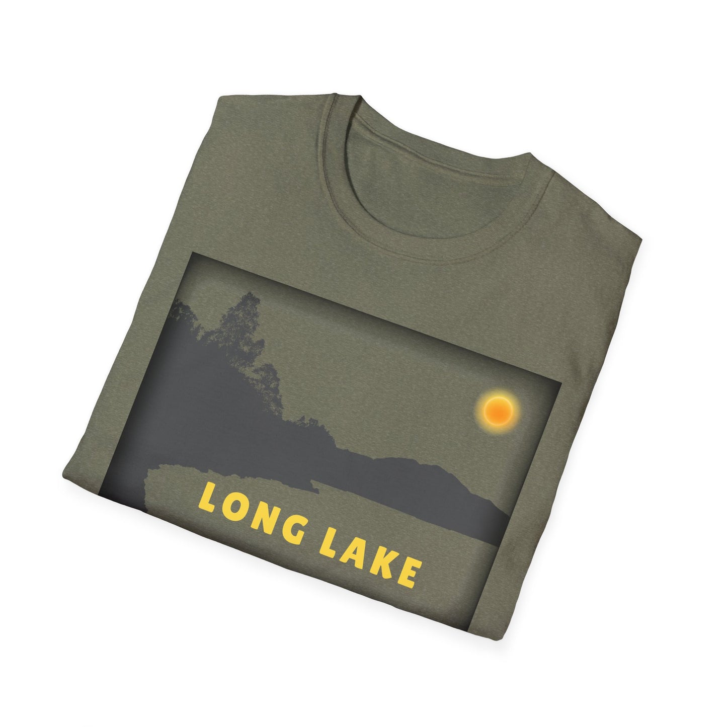 Long Lake Sun Scene - Unisex Softstyle T-Shirt - Casual Comfort for Every Occasion