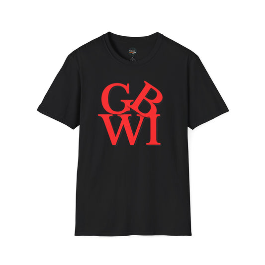 "GB WI" Love Stylish Unisex Softstyle T-Shirt - Vintage Green Bay Design