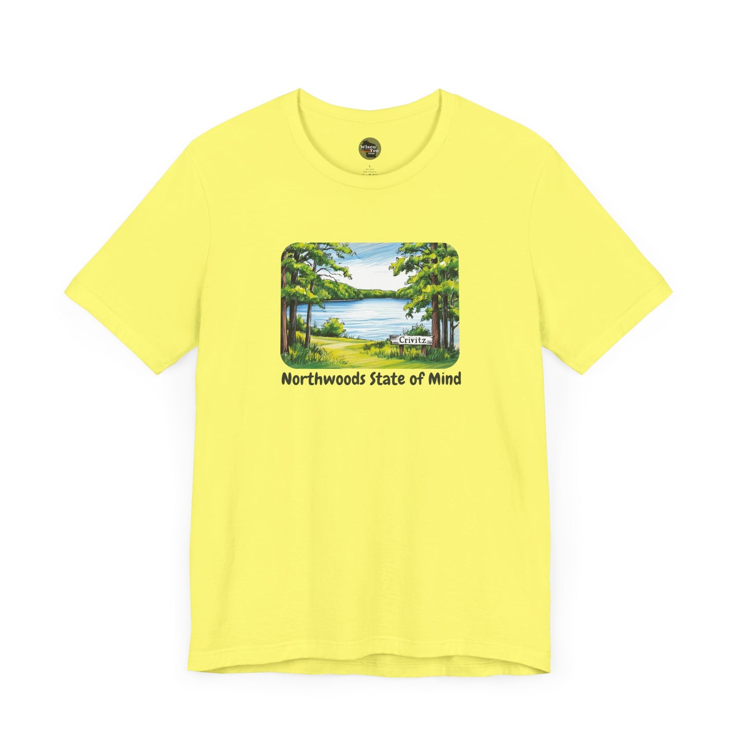 Crivitz Northwoods State of Mind Unisex Tee - Lake and Tree Design in Crivitz, Wisconsin