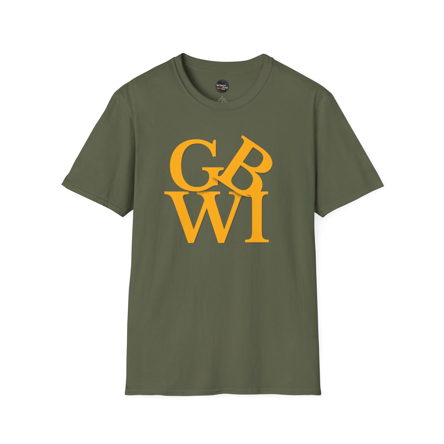 "GB WI" Love Stylish Unisex Softstyle T-Shirt - Vintage Green Bay Design
