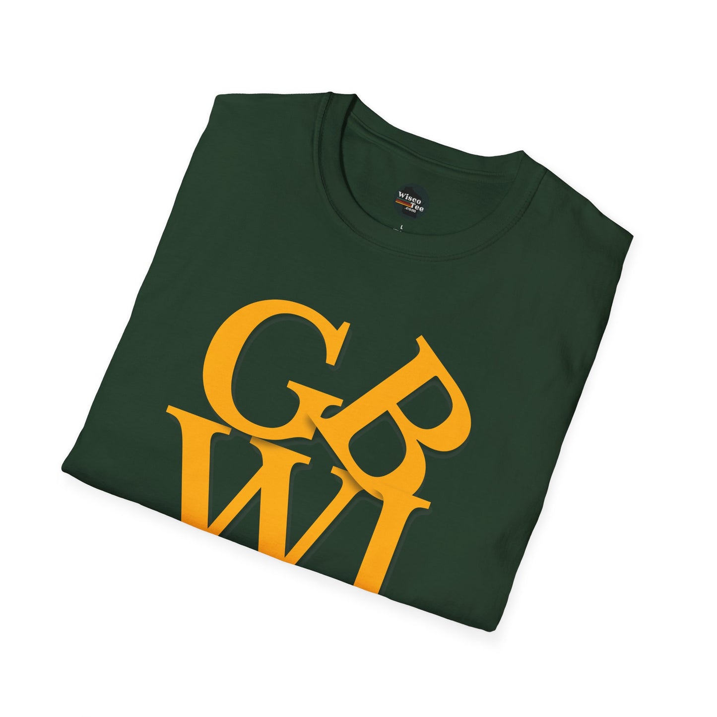 "GB WI" Love Stylish Unisex Softstyle T-Shirt - Vintage Green Bay Design