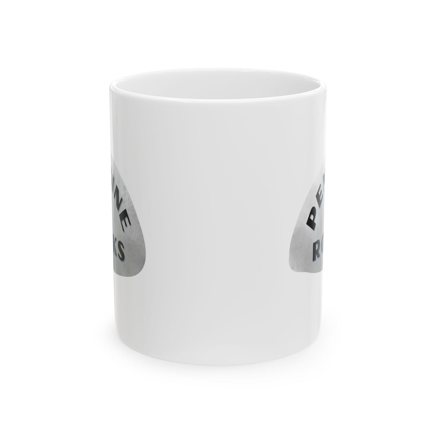 PEMBINE ROCKS Ceramic Coffee Mug - Unique Gift, Gray & White Design
