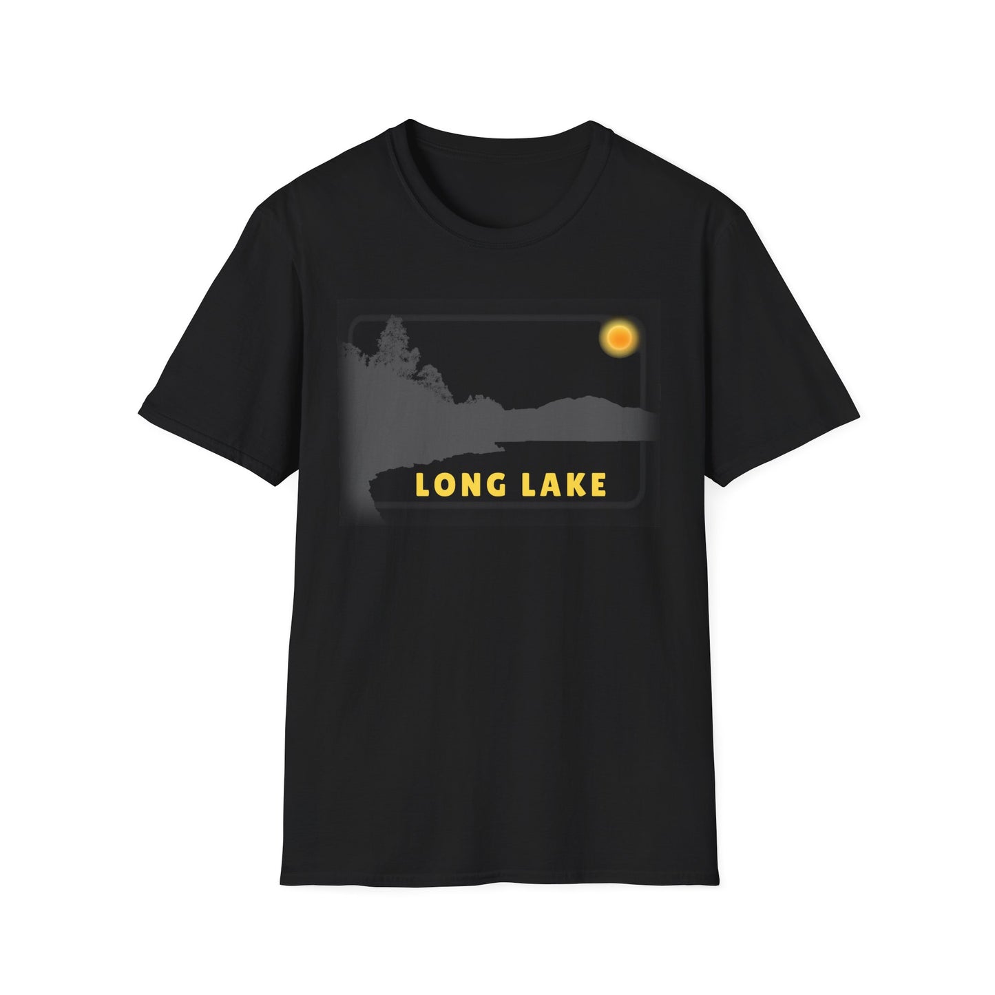 Long Lake Sun Scene - Unisex Softstyle T-Shirt - Casual Comfort for Every Occasion