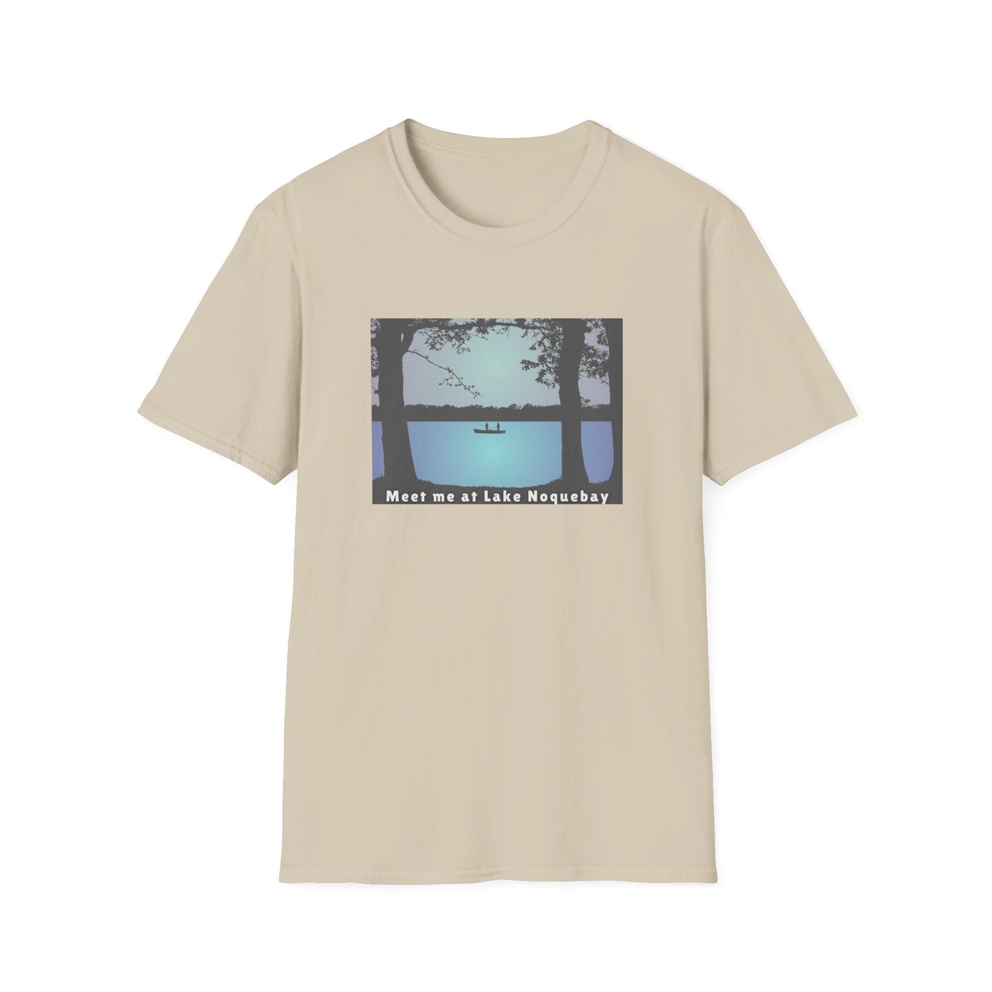 Meet Me At Lake Noquebay - Fishing Scene - Unisex Softstyle T-Shirt - Casual Comfort for Every Occasion