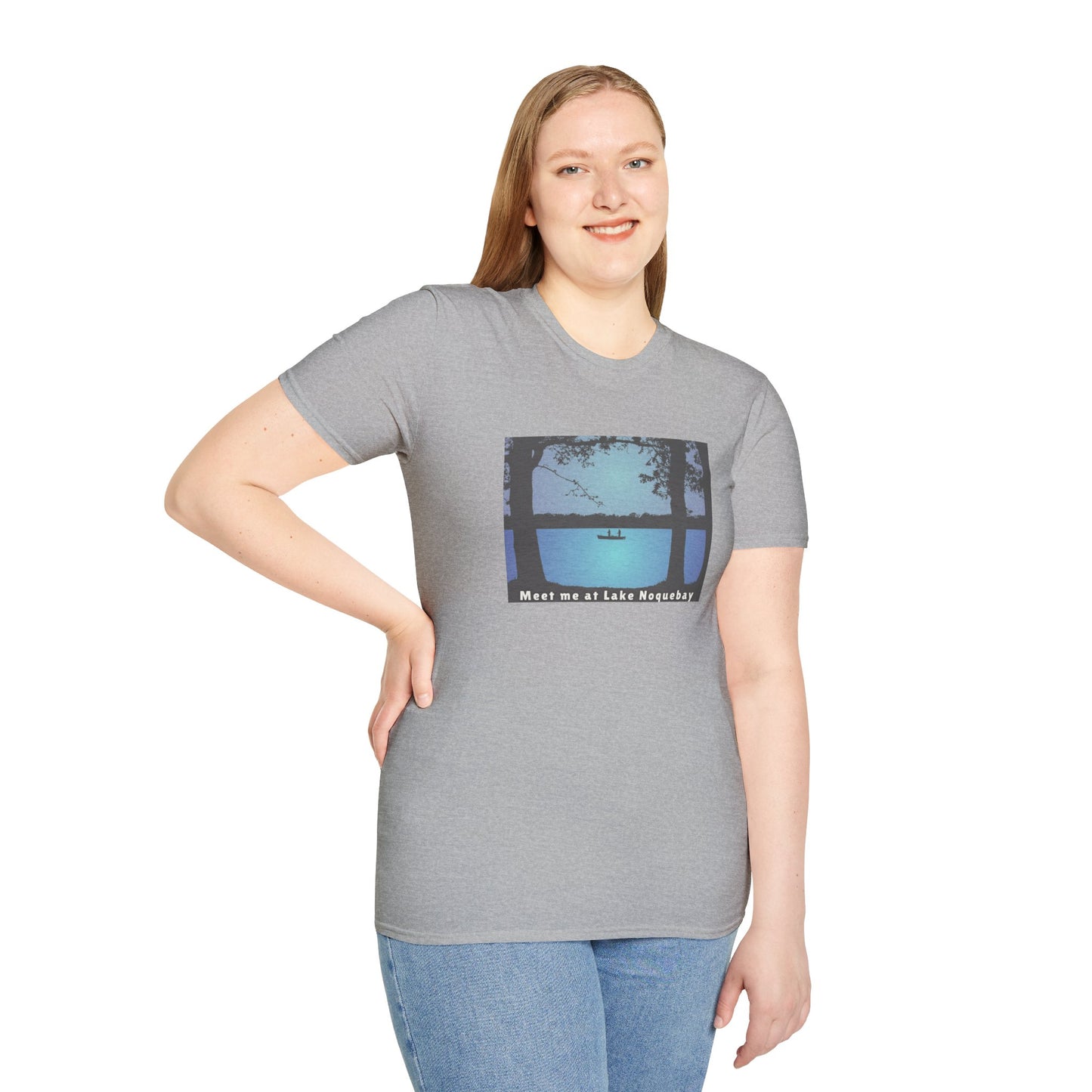 Meet Me At Lake Noquebay - Fishing Scene - Unisex Softstyle T-Shirt - Casual Comfort for Every Occasion