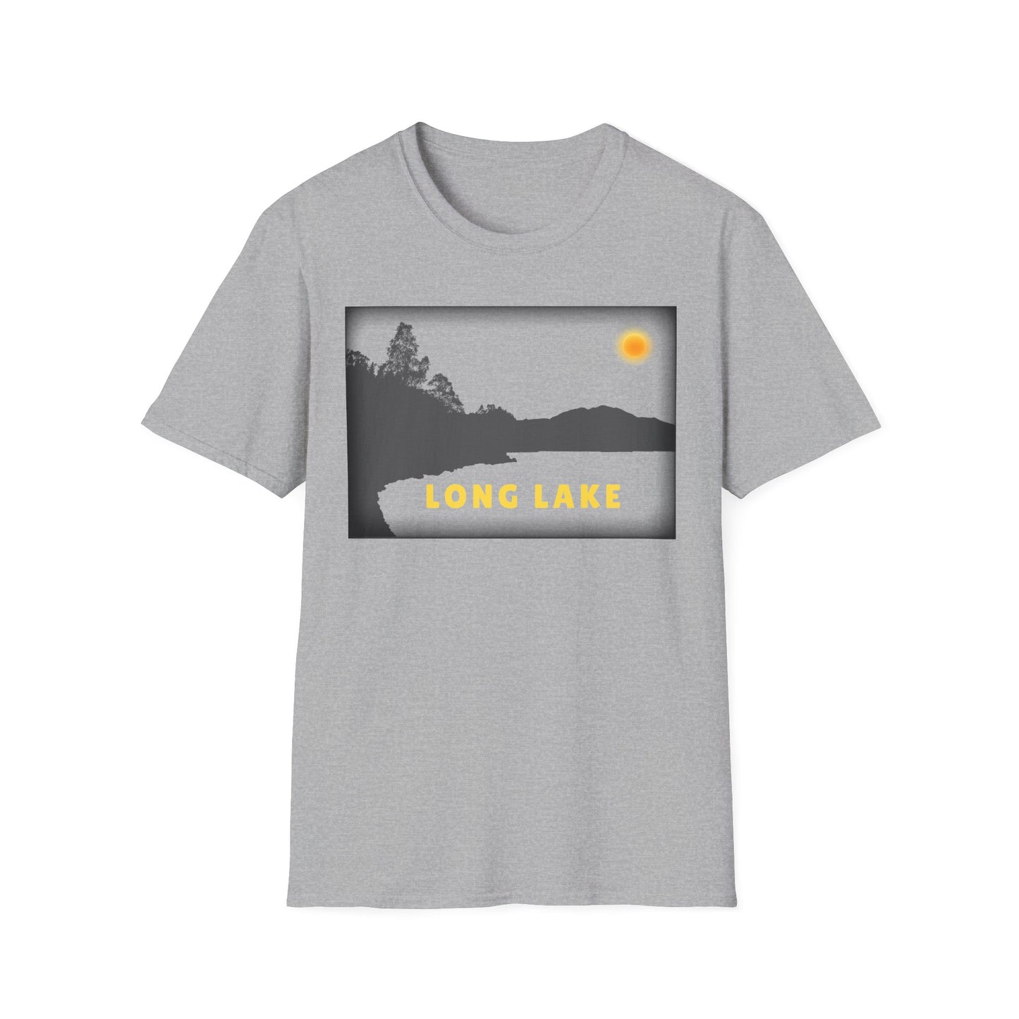 Long Lake Sun Scene - Unisex Softstyle T-Shirt - Casual Comfort for Every Occasion
