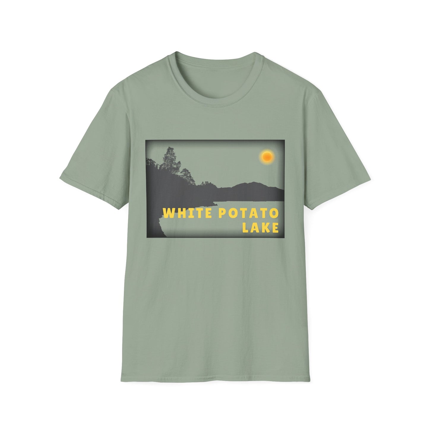 White Potato Lake Sun Scene - Unisex Softstyle T-Shirt - Casual Comfort for Every Occasion