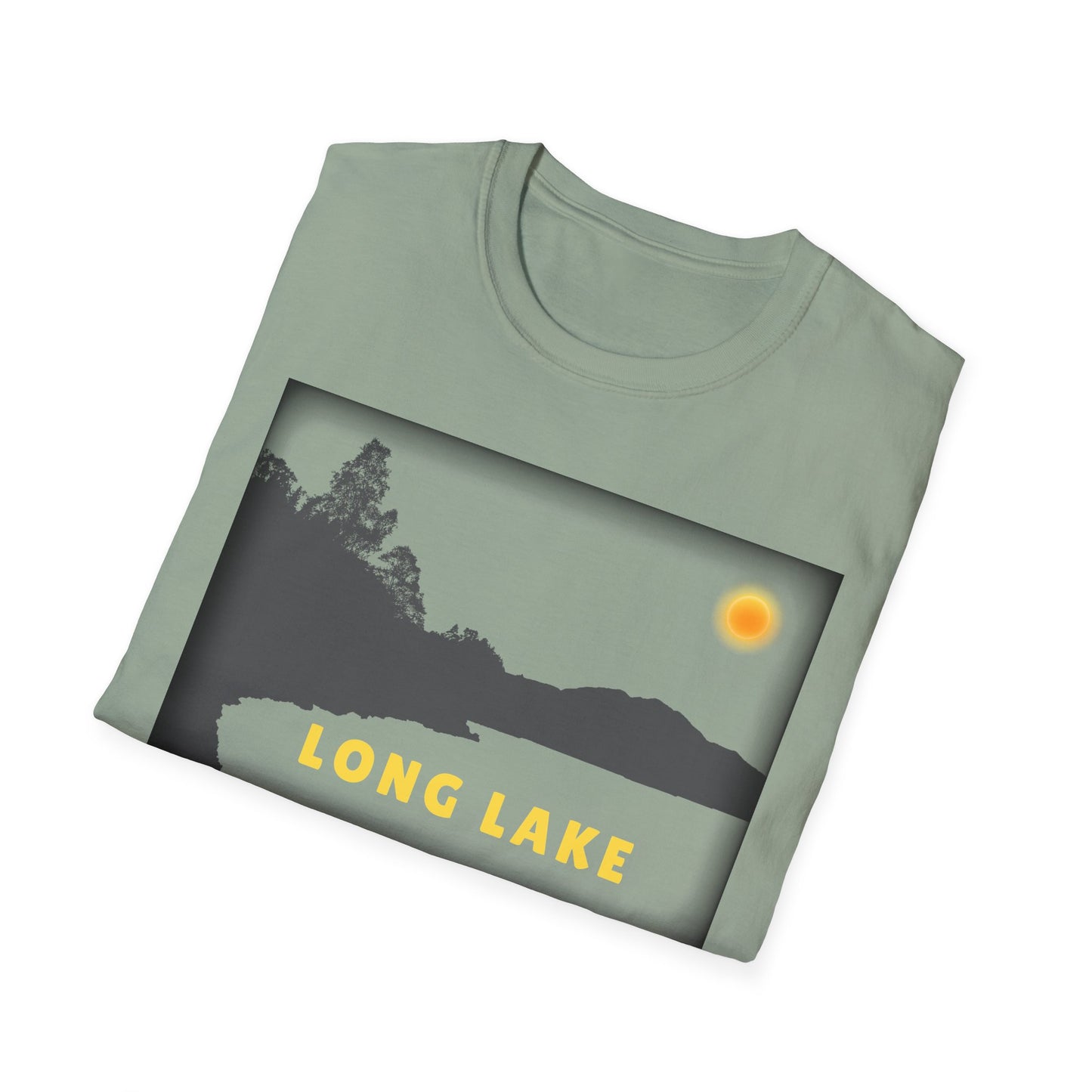 Long Lake Sun Scene - Unisex Softstyle T-Shirt - Casual Comfort for Every Occasion