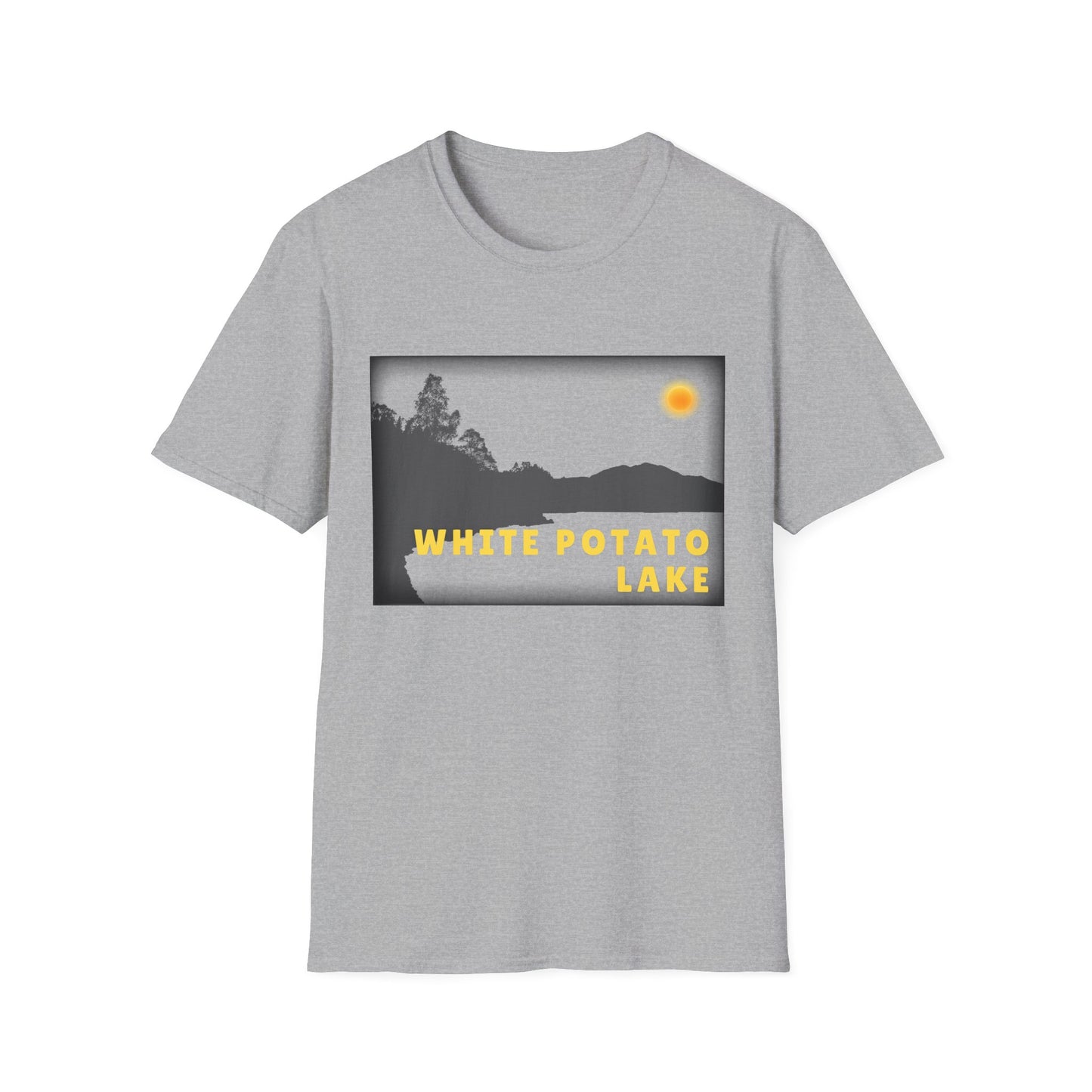 White Potato Lake Sun Scene - Unisex Softstyle T-Shirt - Casual Comfort for Every Occasion