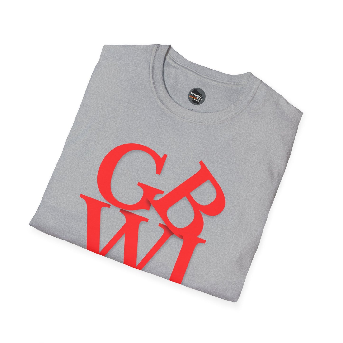 "GB WI" Love Stylish Unisex Softstyle T-Shirt - Vintage Green Bay Design