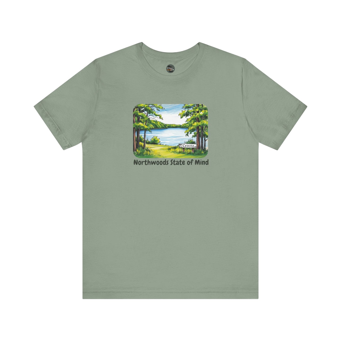 Crivitz Northwoods State of Mind Unisex Tee - Lake and Tree Design in Crivitz, Wisconsin