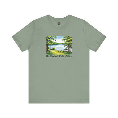 Crivitz Northwoods State of Mind Unisex Tee - Lake and Tree Design in Crivitz, Wisconsin
