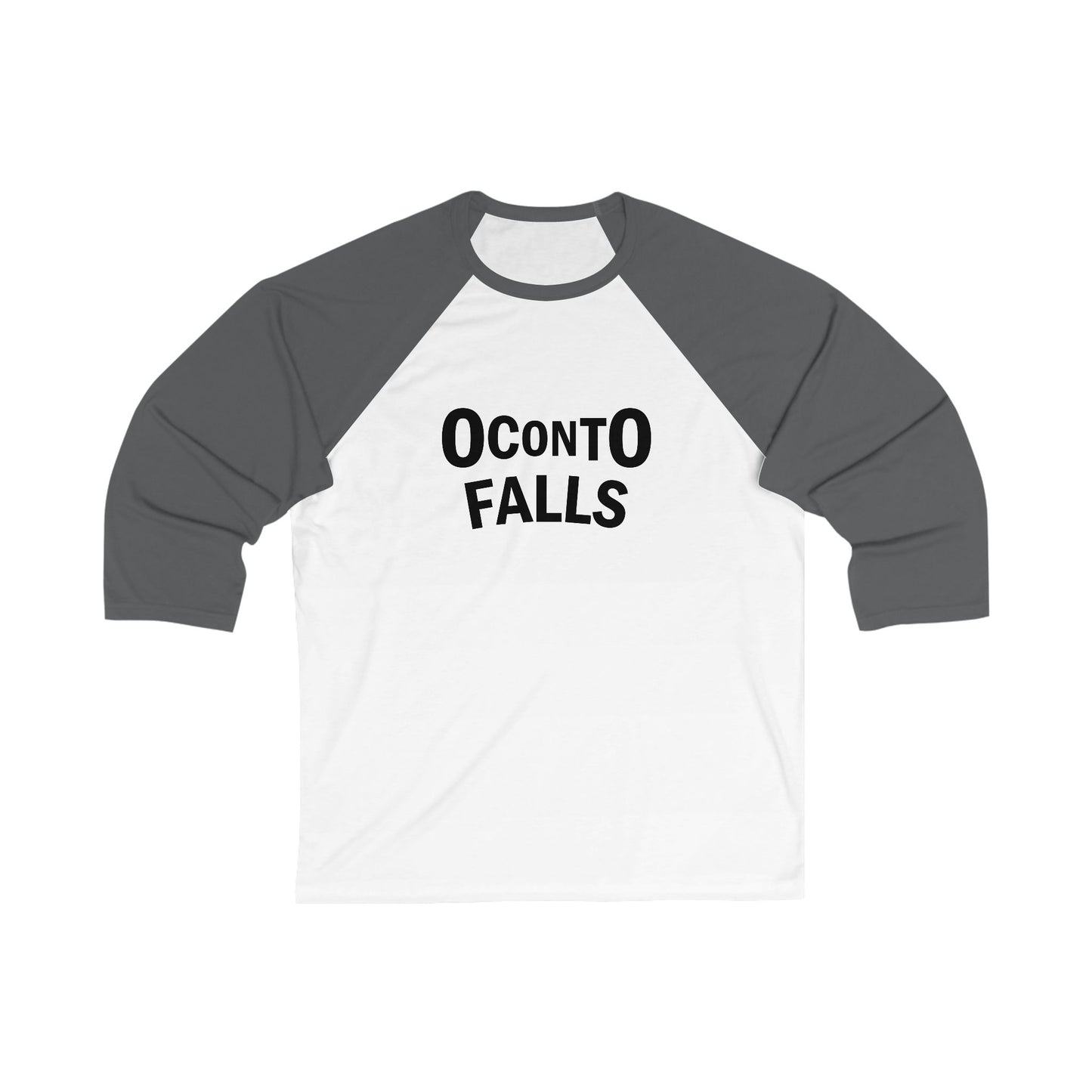 Oconto Falls Unisex 3/4 Sleeve Baseball Tee - Casual Sporty Style