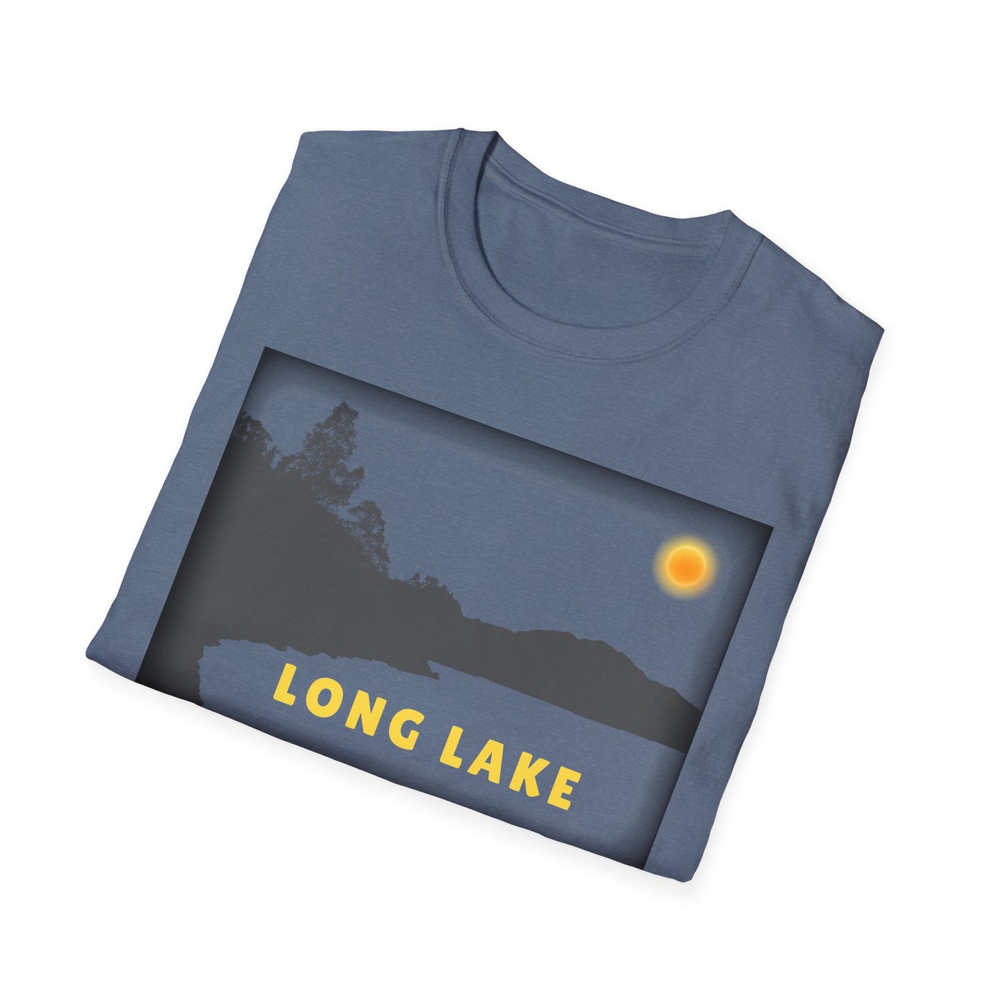Long Lake Sun Scene - Unisex Softstyle T-Shirt - Casual Comfort for Every Occasion