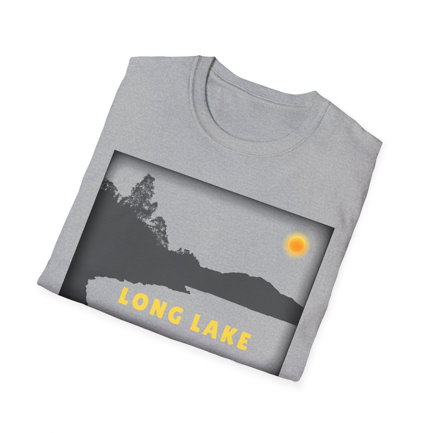 Long Lake Sun Scene - Unisex Softstyle T-Shirt - Casual Comfort for Every Occasion