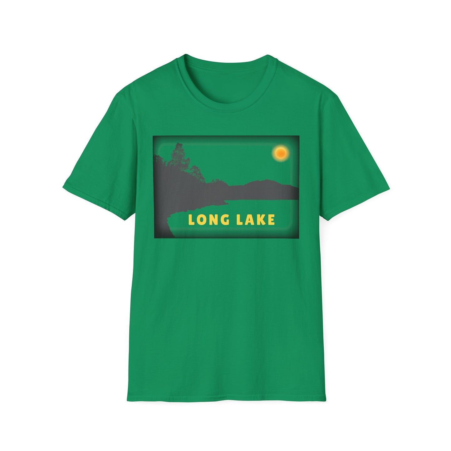 Long Lake Sun Scene - Unisex Softstyle T-Shirt - Casual Comfort for Every Occasion