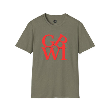 "GB WI" Love Stylish Unisex Softstyle T-Shirt - Vintage Green Bay Design