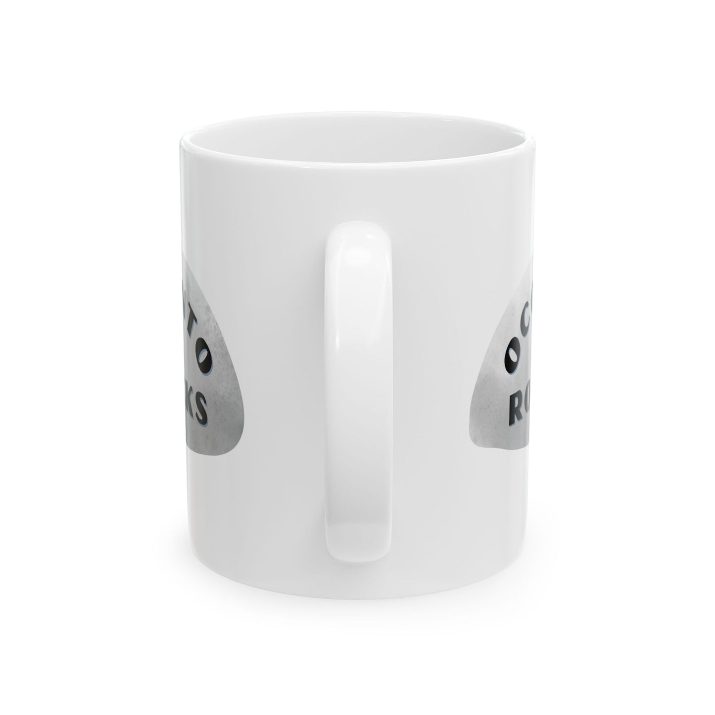 OCONTO ROCKS Ceramic Coffee Mug - Unique Gift, Gray & White Design