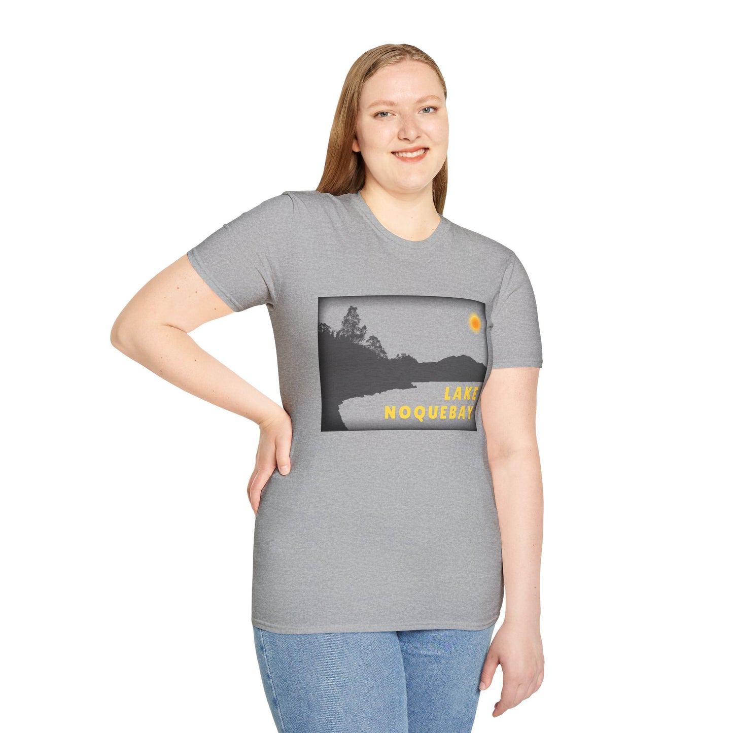 Lake Noquebay Sun Scene - Unisex Softstyle T-Shirt - Casual Comfort for Every Occasion