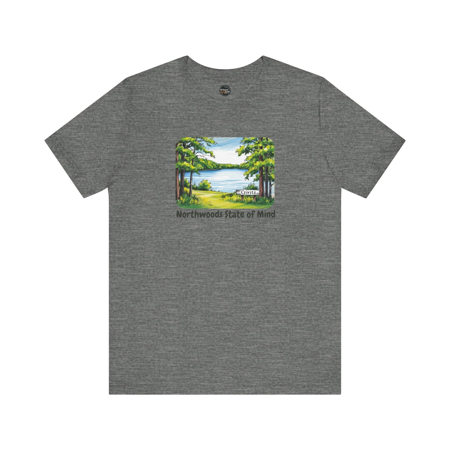Crivitz Northwoods State of Mind Unisex Tee - Lake and Tree Design in Crivitz, Wisconsin