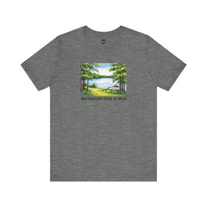 Crivitz Northwoods State of Mind Unisex Tee - Lake and Tree Design in Crivitz, Wisconsin