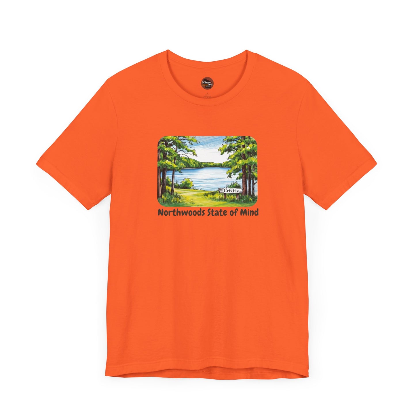 Crivitz Northwoods State of Mind Unisex Tee - Lake and Tree Design in Crivitz, Wisconsin