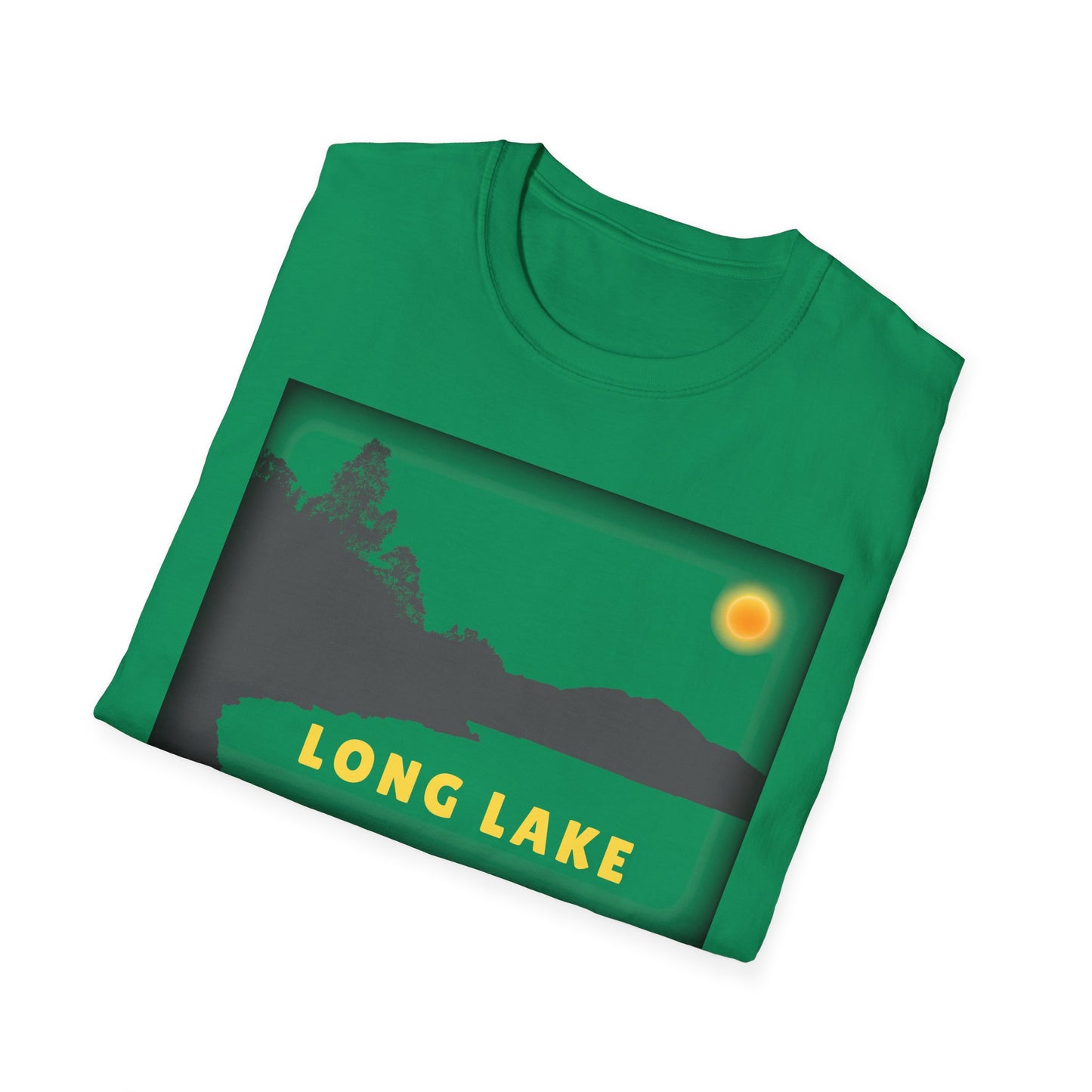 Long Lake Sun Scene - Unisex Softstyle T-Shirt - Casual Comfort for Every Occasion