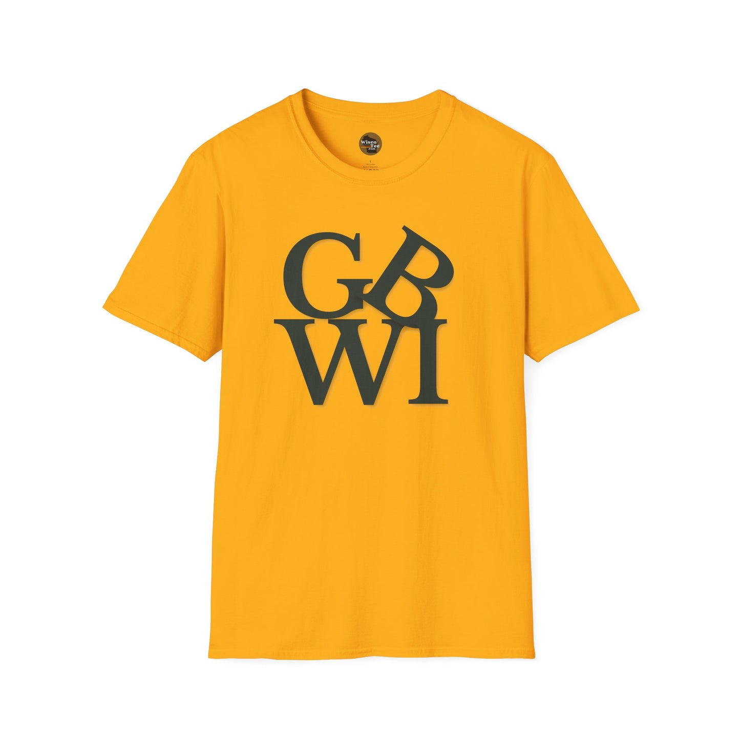 "GB WI" Love Stylish Unisex Softstyle T-Shirt - Vintage Green Bay Design