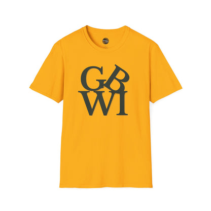 "GB WI" Love Stylish Unisex Softstyle T-Shirt - Vintage Green Bay Design