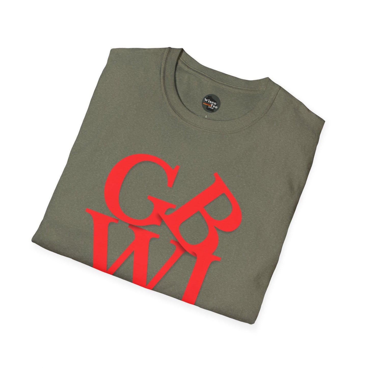 "GB WI" Love Stylish Unisex Softstyle T-Shirt - Vintage Green Bay Design