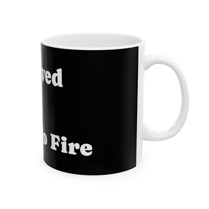 Ceramic Mug - 'I Survived The '71 Peshtigo Fire' - Unique Gift, Black & White Design