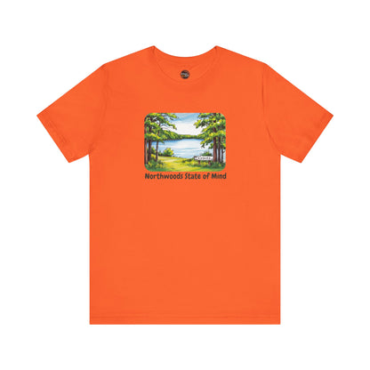 Crivitz Northwoods State of Mind Unisex Tee - Lake and Tree Design in Crivitz, Wisconsin