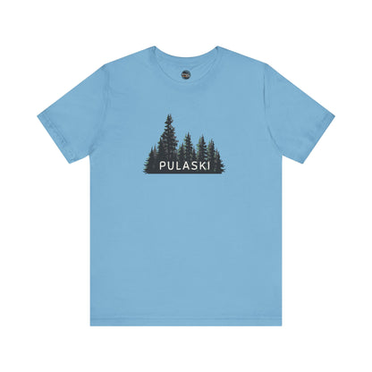 Pulaski Forest Graphic Unisex Tee - Nature Inspired Short Sleeve Shirt
