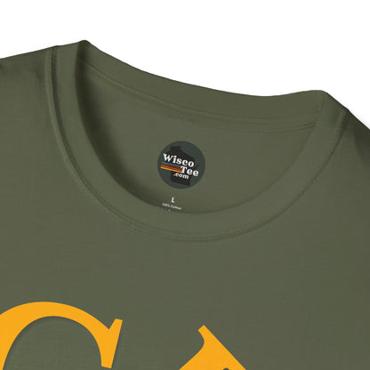 "GB WI" Love Stylish Unisex Softstyle T-Shirt - Vintage Green Bay Design