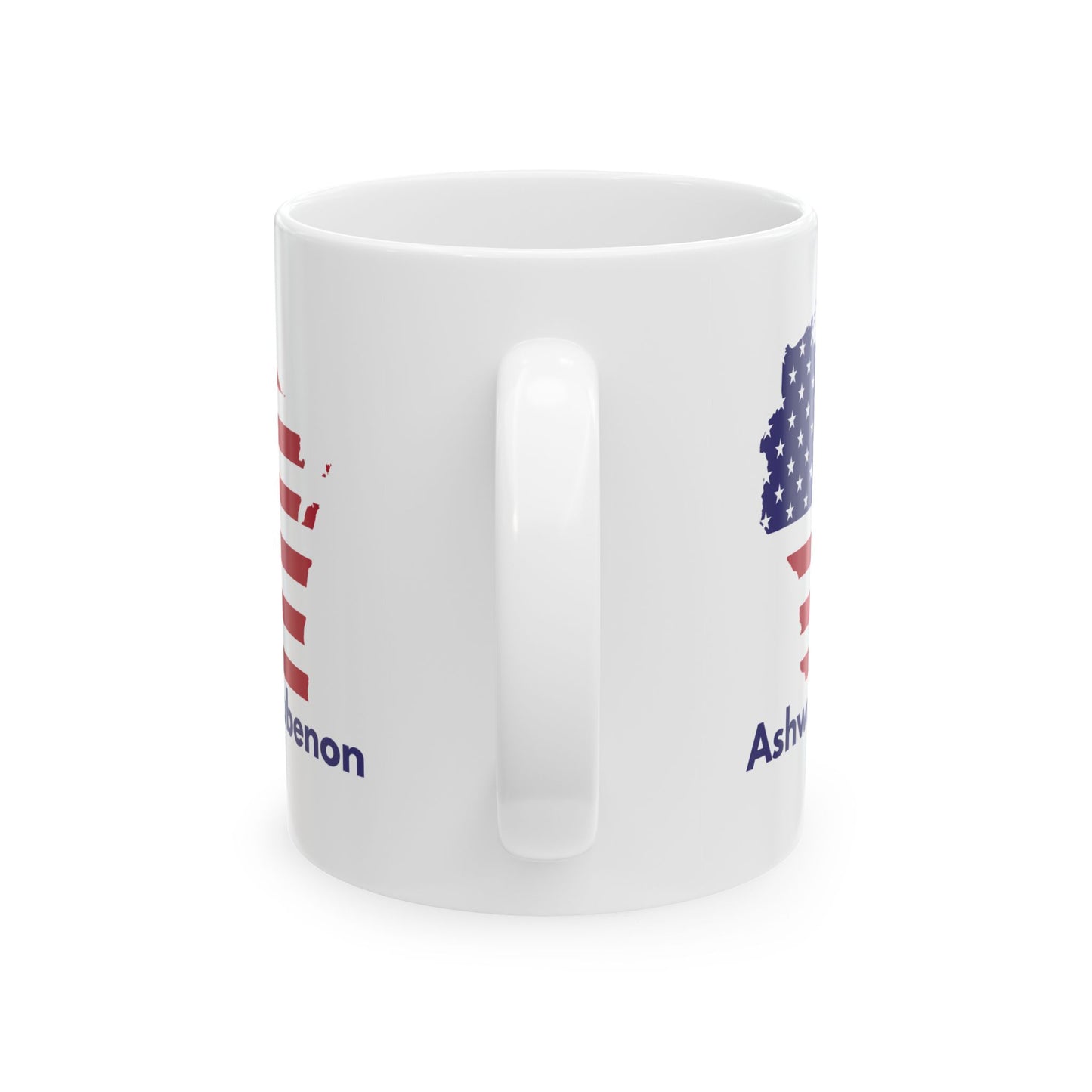 Ashwaubenon, USA Ceramic Coffee Mug - Unique Gift, Gray & White Design