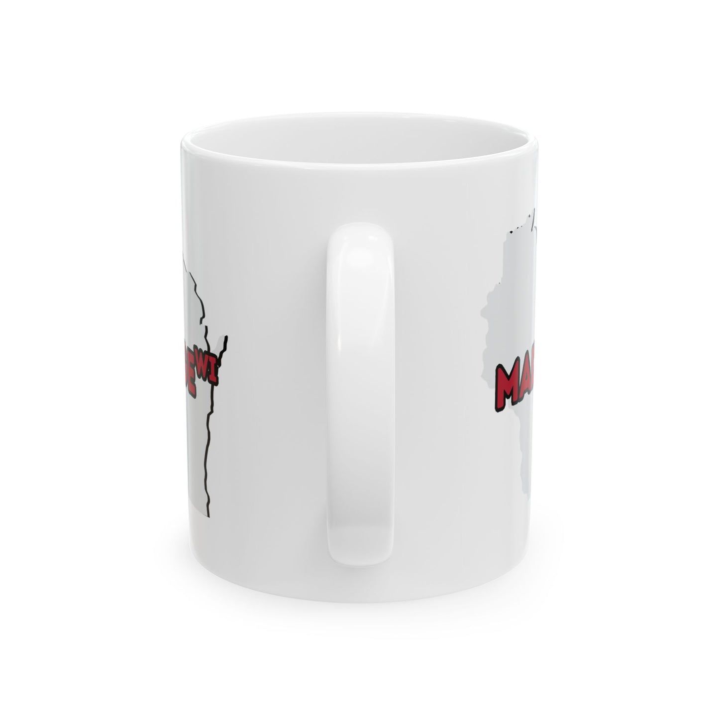 MADGE WI - Ceramic Coffee Mug - Unique Gift, Gray & White Design