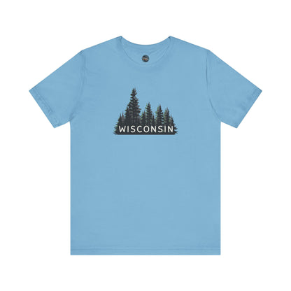 Wisconsin Forest Graphic Unisex Tee - Nature Inspired Short Sleeve Shirt