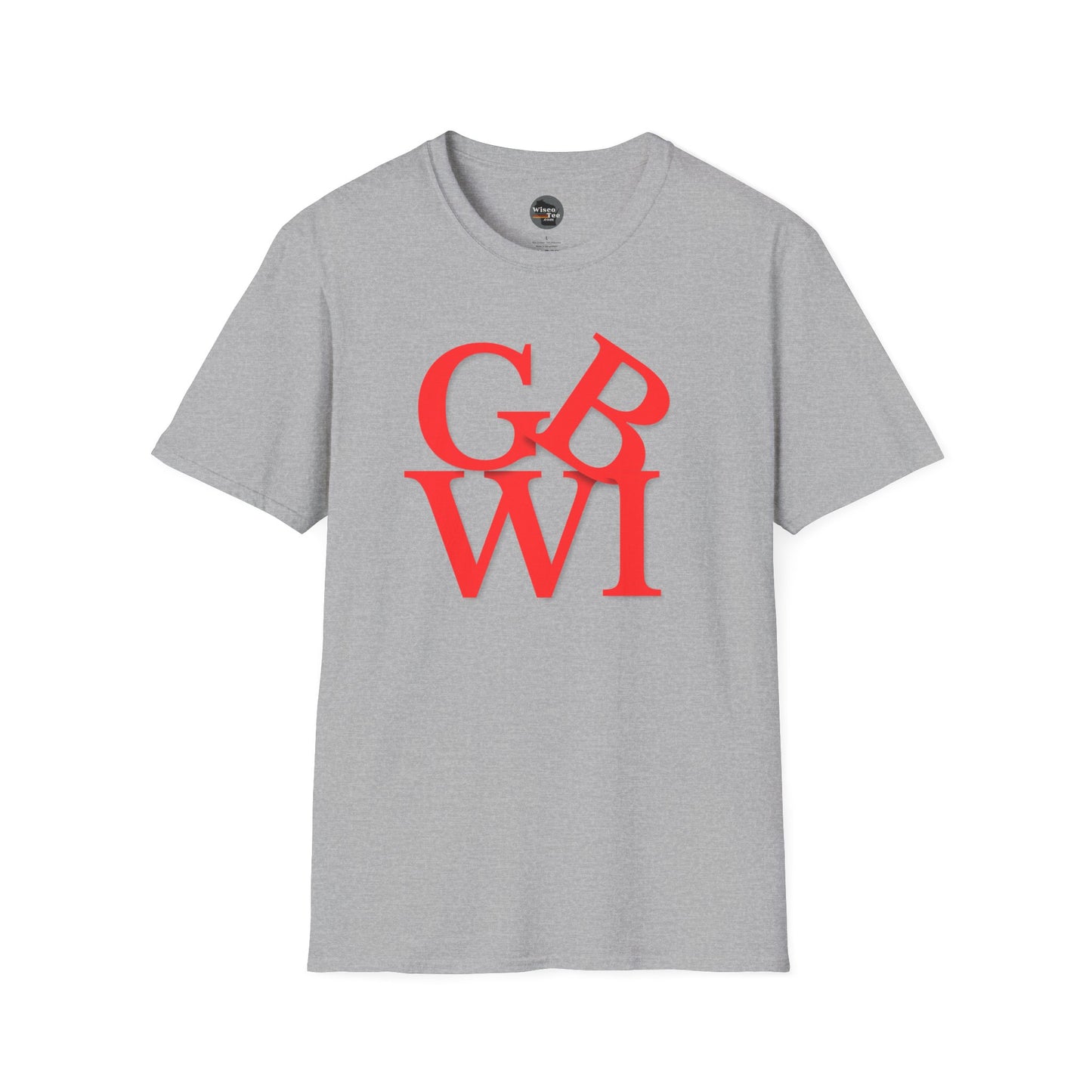 "GB WI" Love Stylish Unisex Softstyle T-Shirt - Vintage Green Bay Design