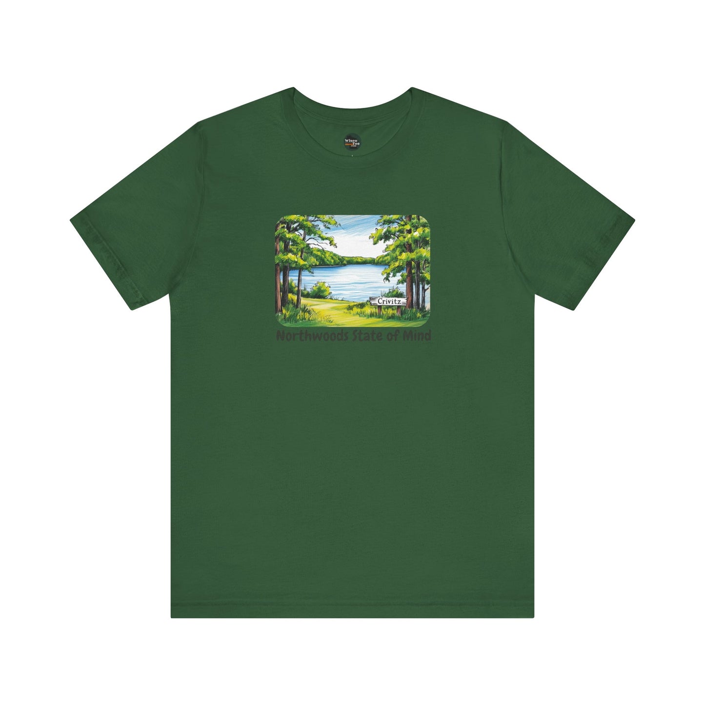 Crivitz Northwoods State of Mind Unisex Tee - Lake and Tree Design in Crivitz, Wisconsin
