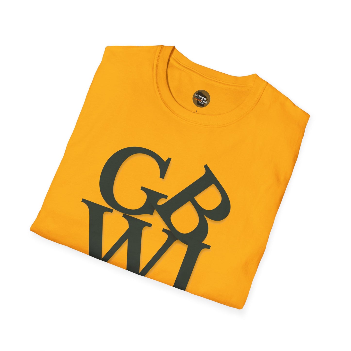 "GB WI" Love Stylish Unisex Softstyle T-Shirt - Vintage Green Bay Design