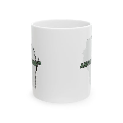 Ashwaubenon WI - Ceramic Coffee Mug - Unique Gift, Gray & White Design
