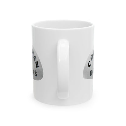 COLEMAN ROCKS Ceramic Coffee Mug - Unique Gift, Gray & White Design